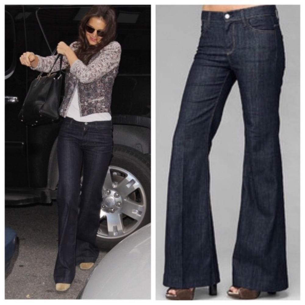 7FAM Ginger Dark Wash High Rise Flare Jeans 26